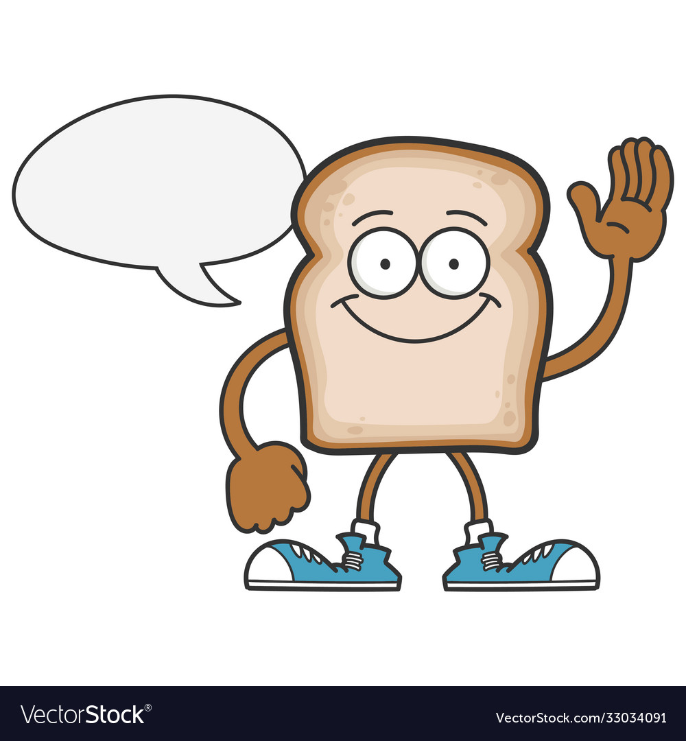 Smiling slice bread cartoon character Royalty Free Vector Smiling slice bread cartoon character Royalty Free Vector