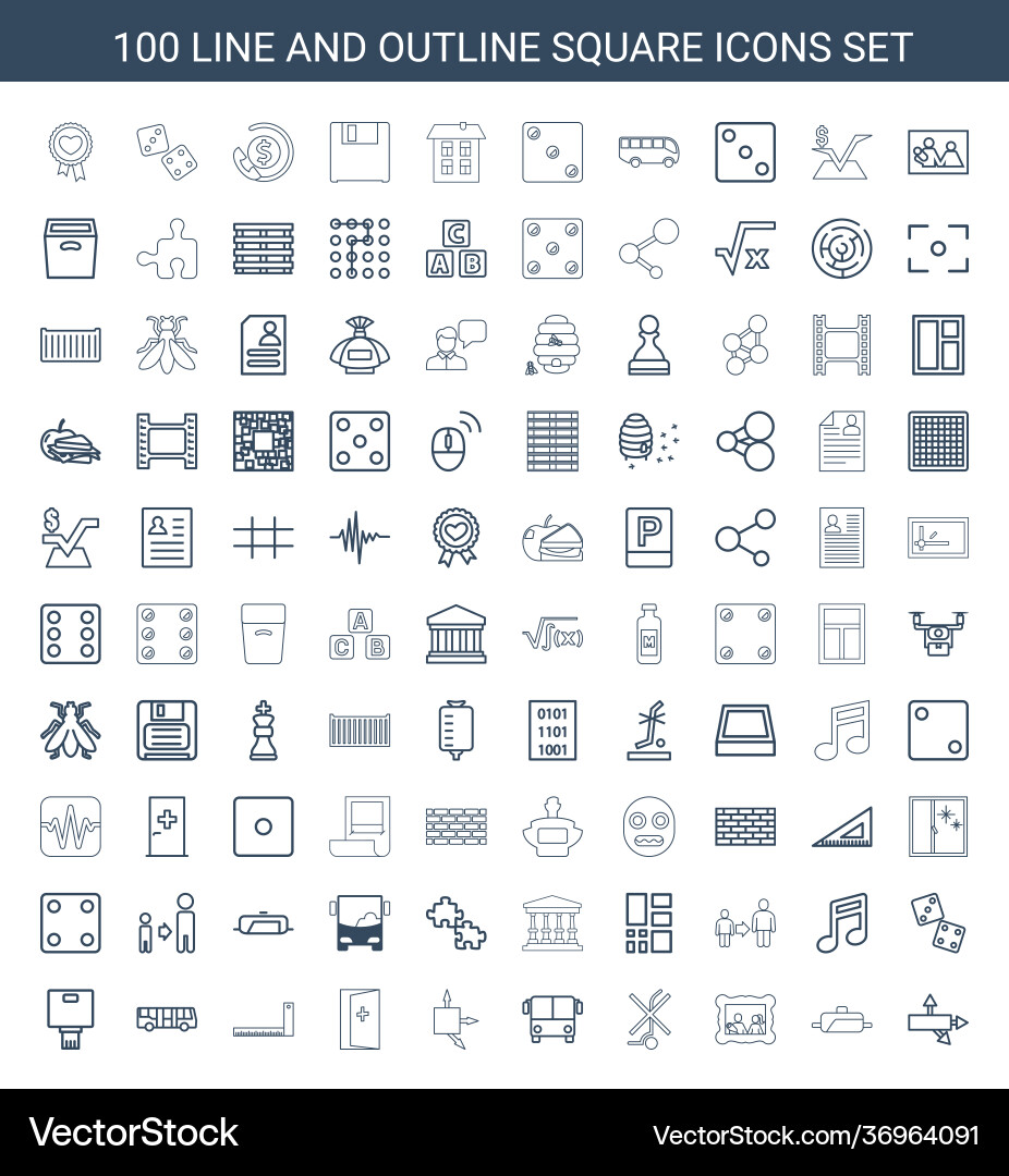 Square icons Royalty Free Vector Image - VectorStock