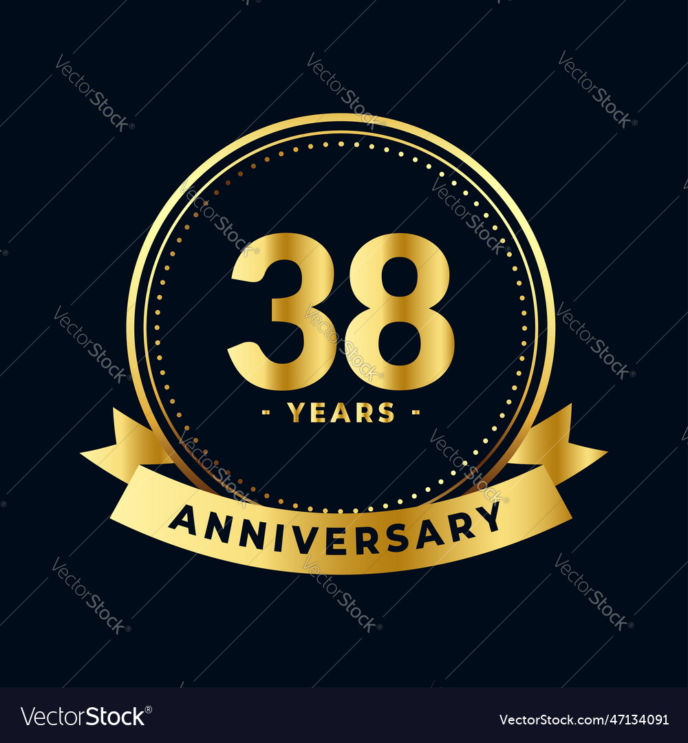 Thirty eight years anniversary emblem