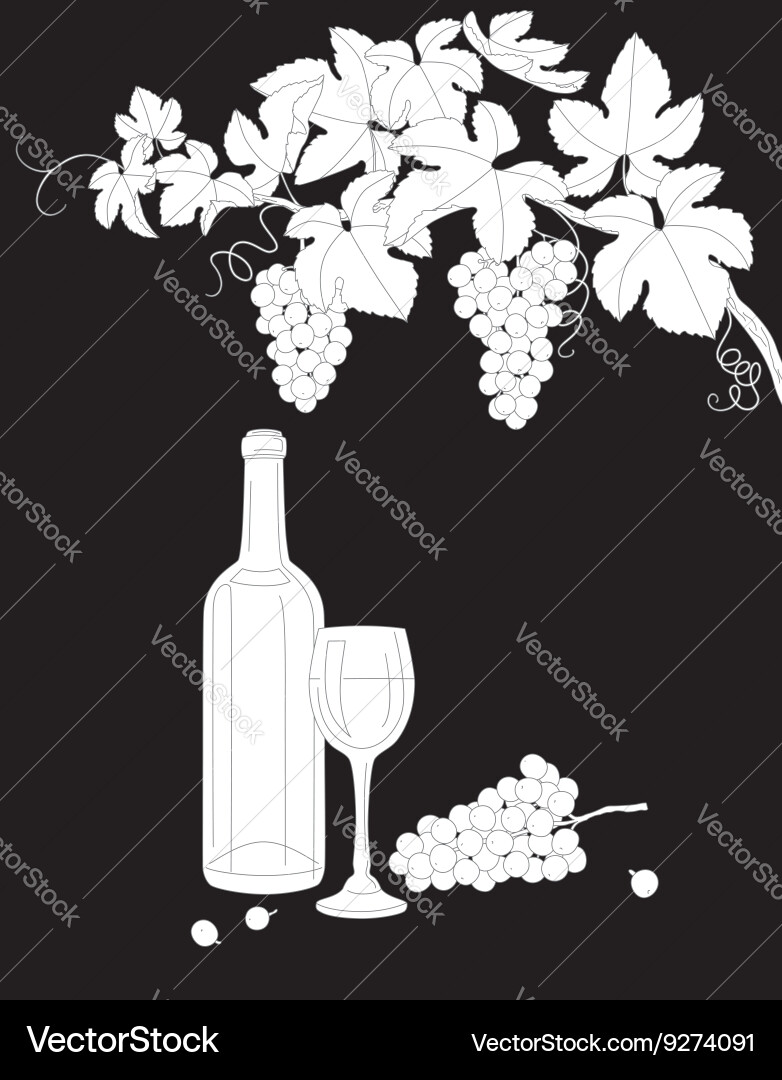 Wine set Royalty Free Vector Image - VectorStock