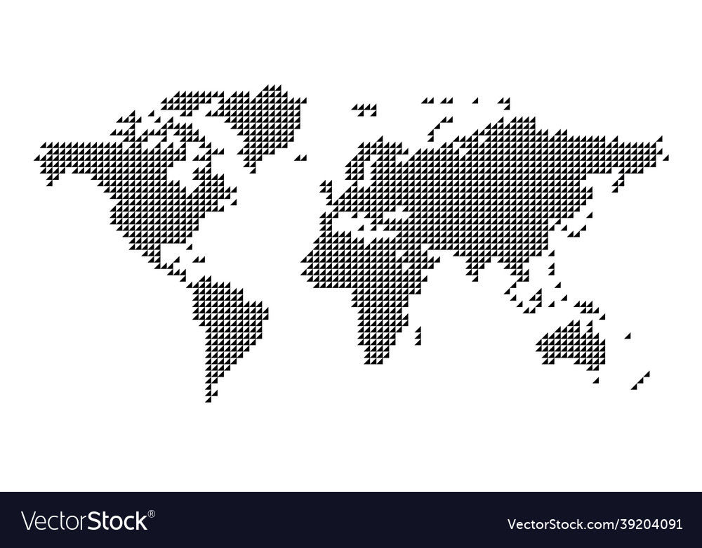 World map mosaic of triangles