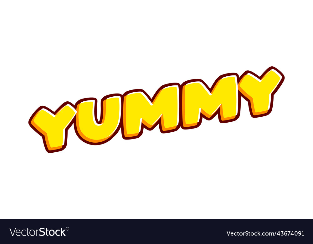 Yummy phrase lettering isolated on white Vector Image