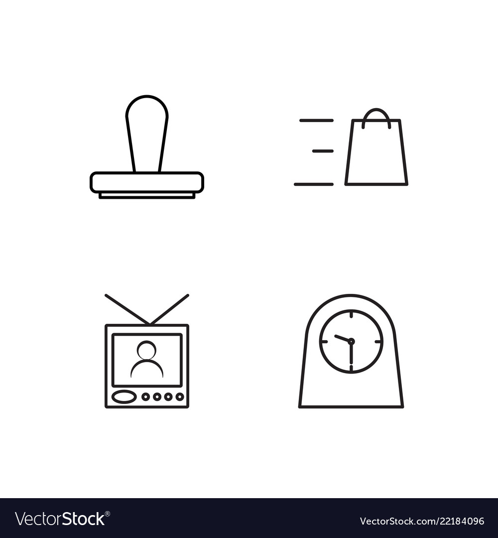 Business simple outlined icons set