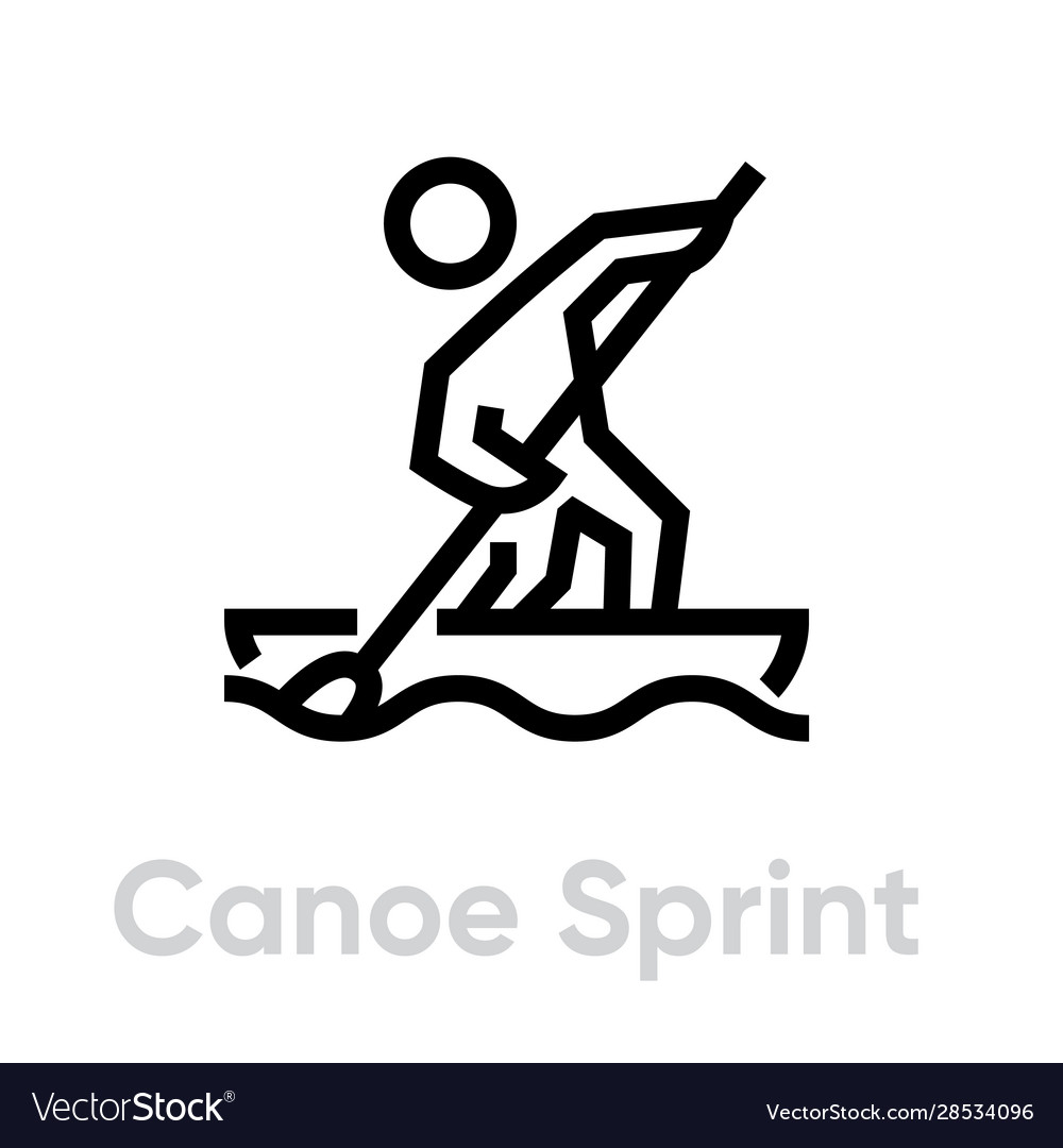 Canoe sprint sport icons