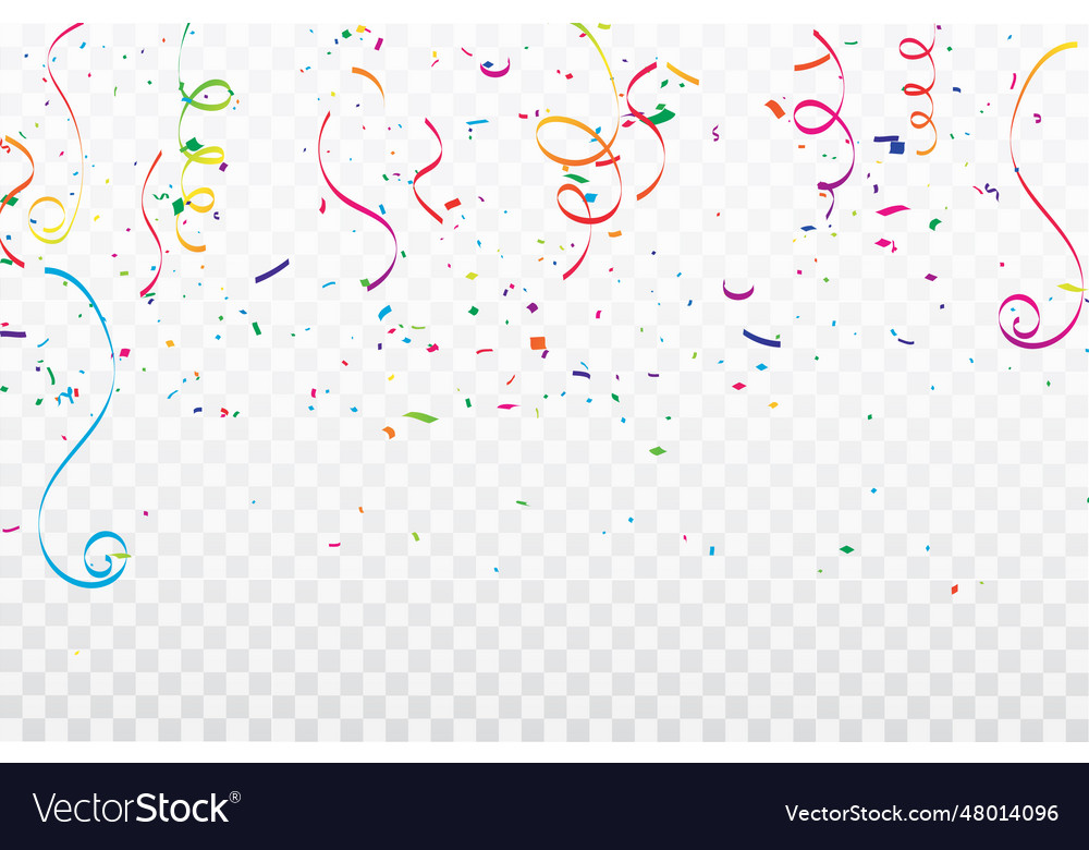 Colorful confetti celebration carnival ribbons Vector Image