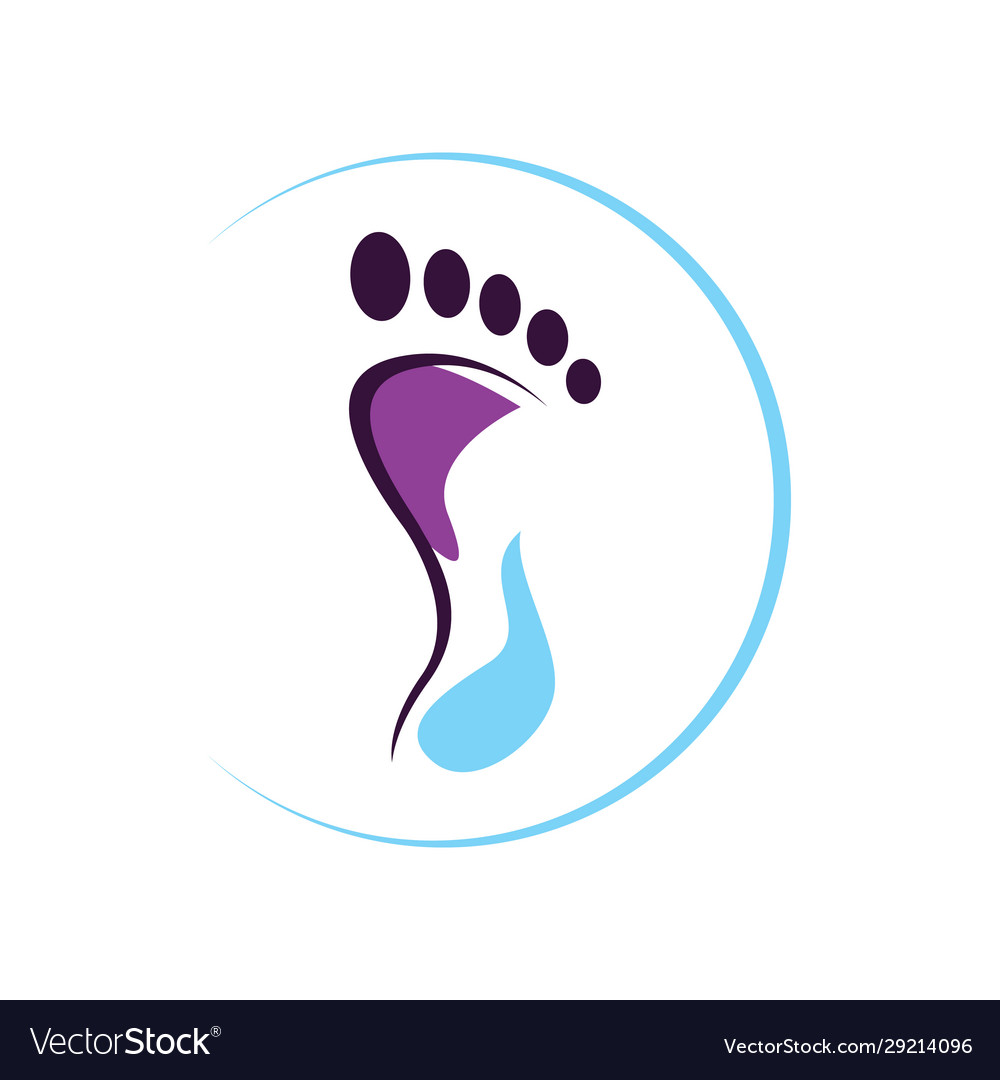 Colorful podiatric care foot print logo design