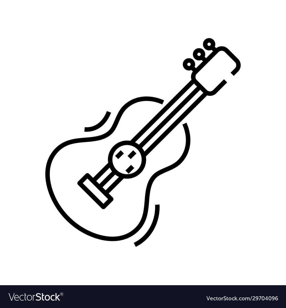 Guitar line icon concept sign outline Royalty Free Vector