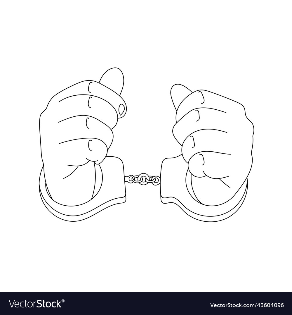 Hands in handcuffs sketch