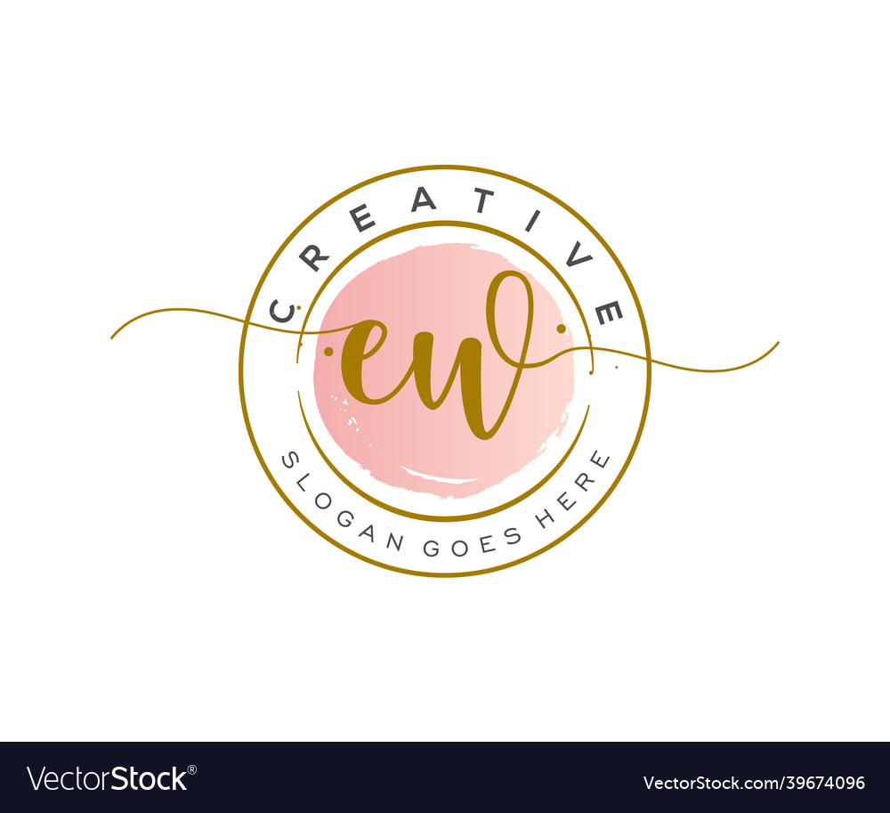 Initial ew feminine logo beauty monogram