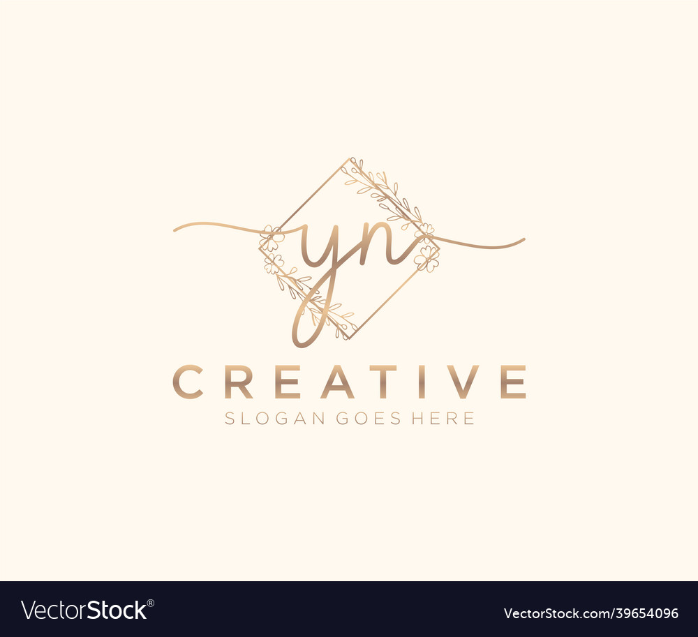 Initial yn feminine logo beauty monogram