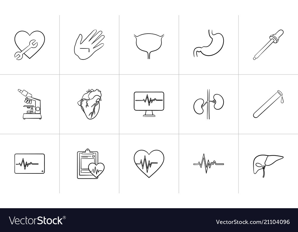 Medicine hand drawn outline doodle icon set