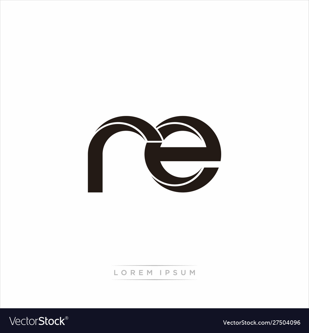 Re initial letter split lowercase modern monogram Vector Image