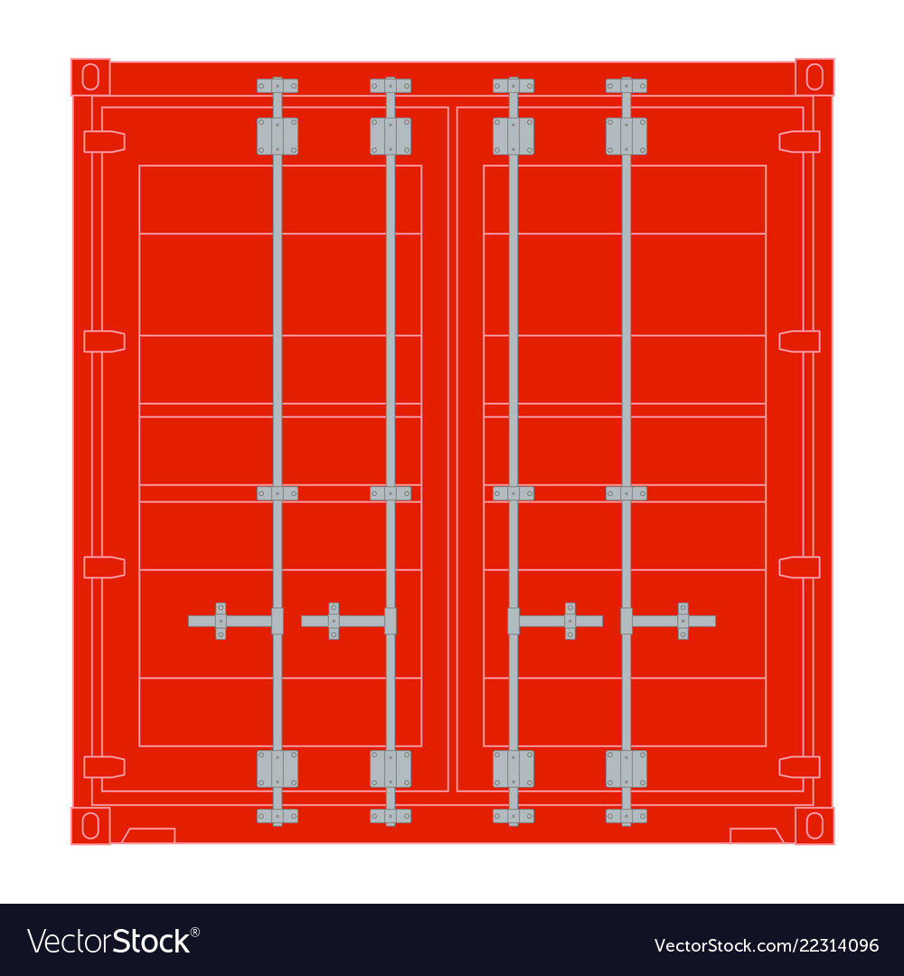 Red Shipping Container Front View Royalty Free Vector Image