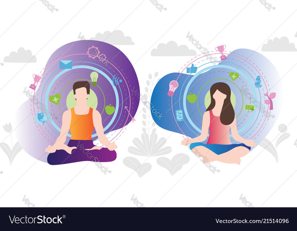Relaxation Yoga Techniques Royalty Free Vector Image