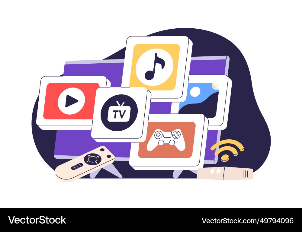 Smart tv concept multimedia device home gadget Vector Image