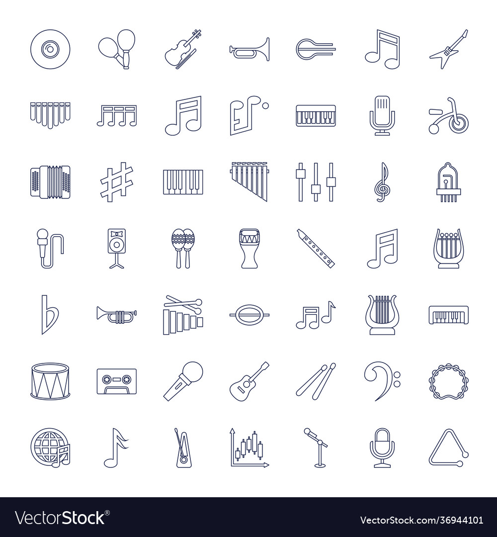 49 Musical Icons Royalty Free Vector Image - Vectorstock