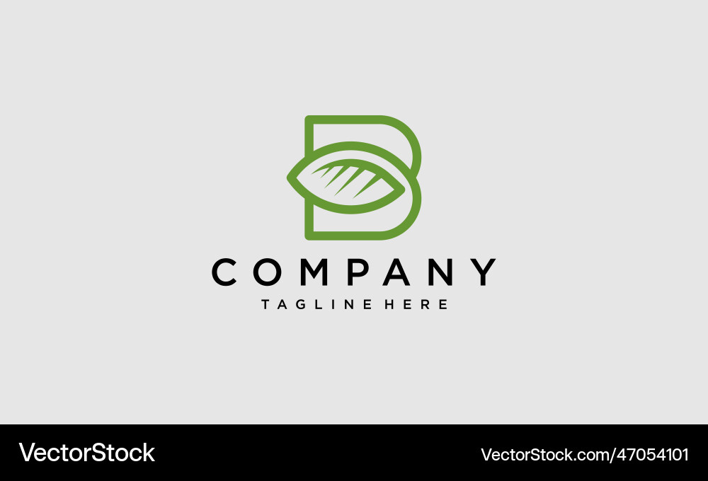 Abstract initial letter b leaf hearth logo Vector Image