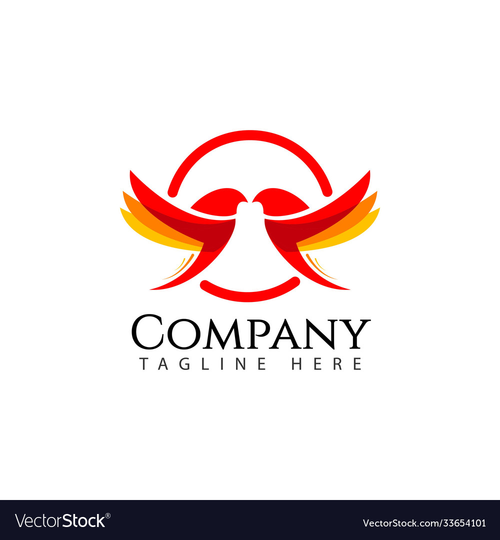 Bird company logo template design Royalty Free Vector Image