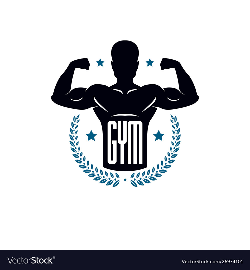 Bodybuilding and fitness sport logo templates Vector Image