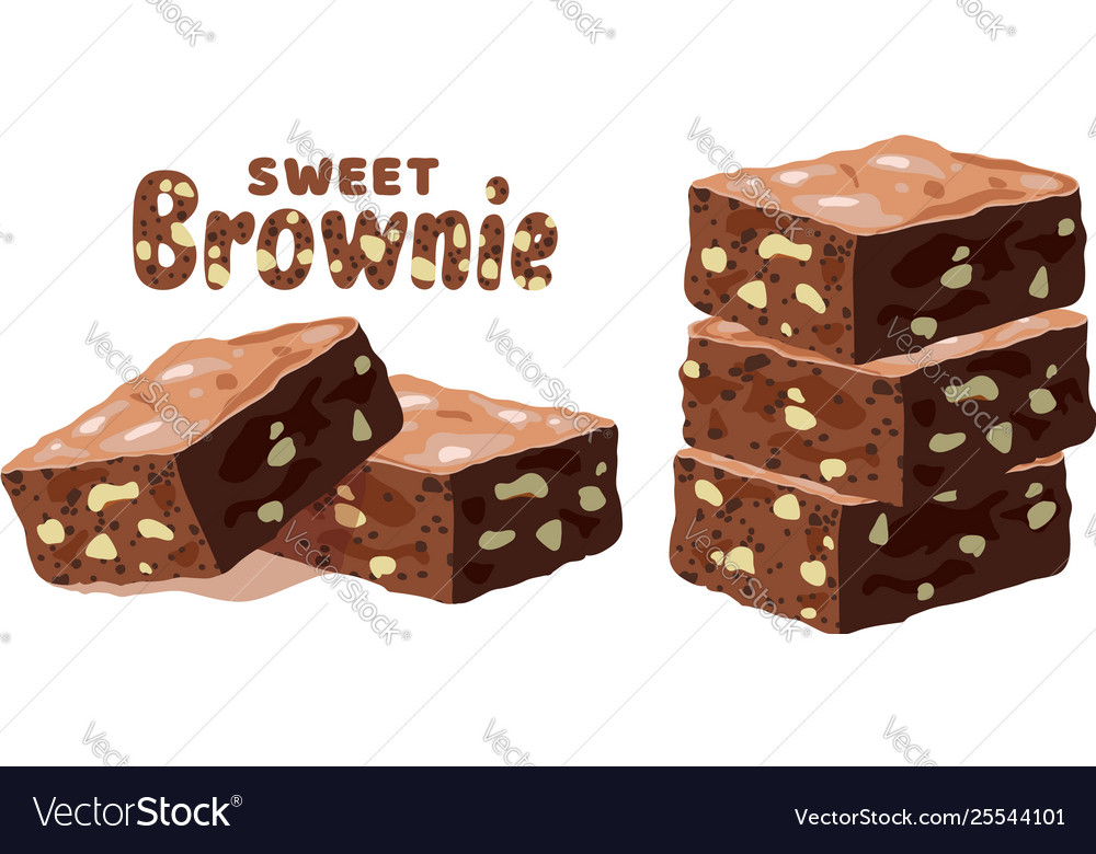 Chocolate brownies Royalty Free Vector Image VectorStock