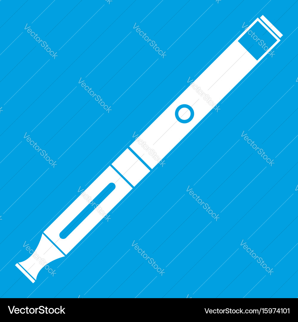 Electronic cigarette icon white Royalty Free Vector Image