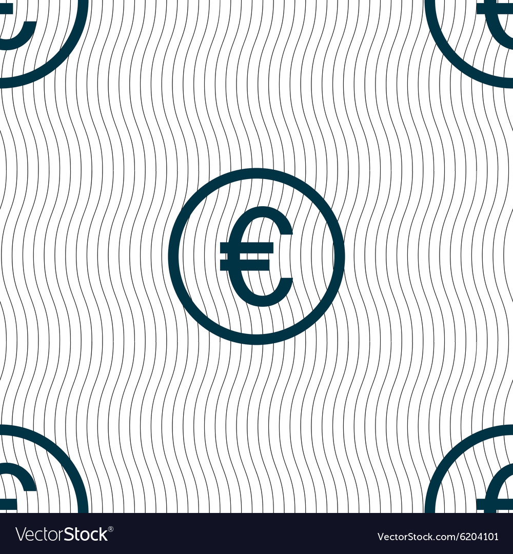 Euro icon sign seamless pattern with geometric