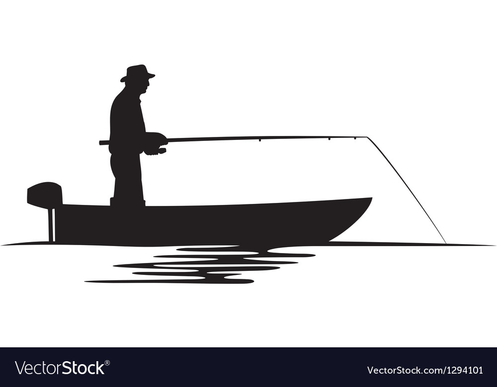 Man Fishing From Boat Clipart Sailboat Clipart Black And White | The ...