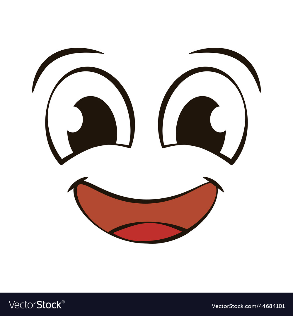 Flat happiness expression with a smile Royalty Free Vector