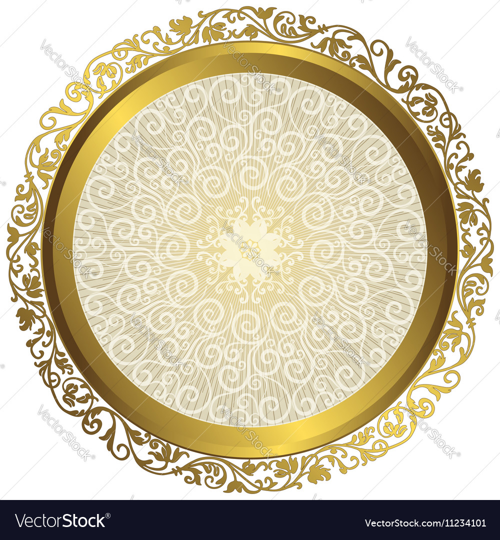 frames vector free round vintage frame and Image isolated vintage Gold white round Vector