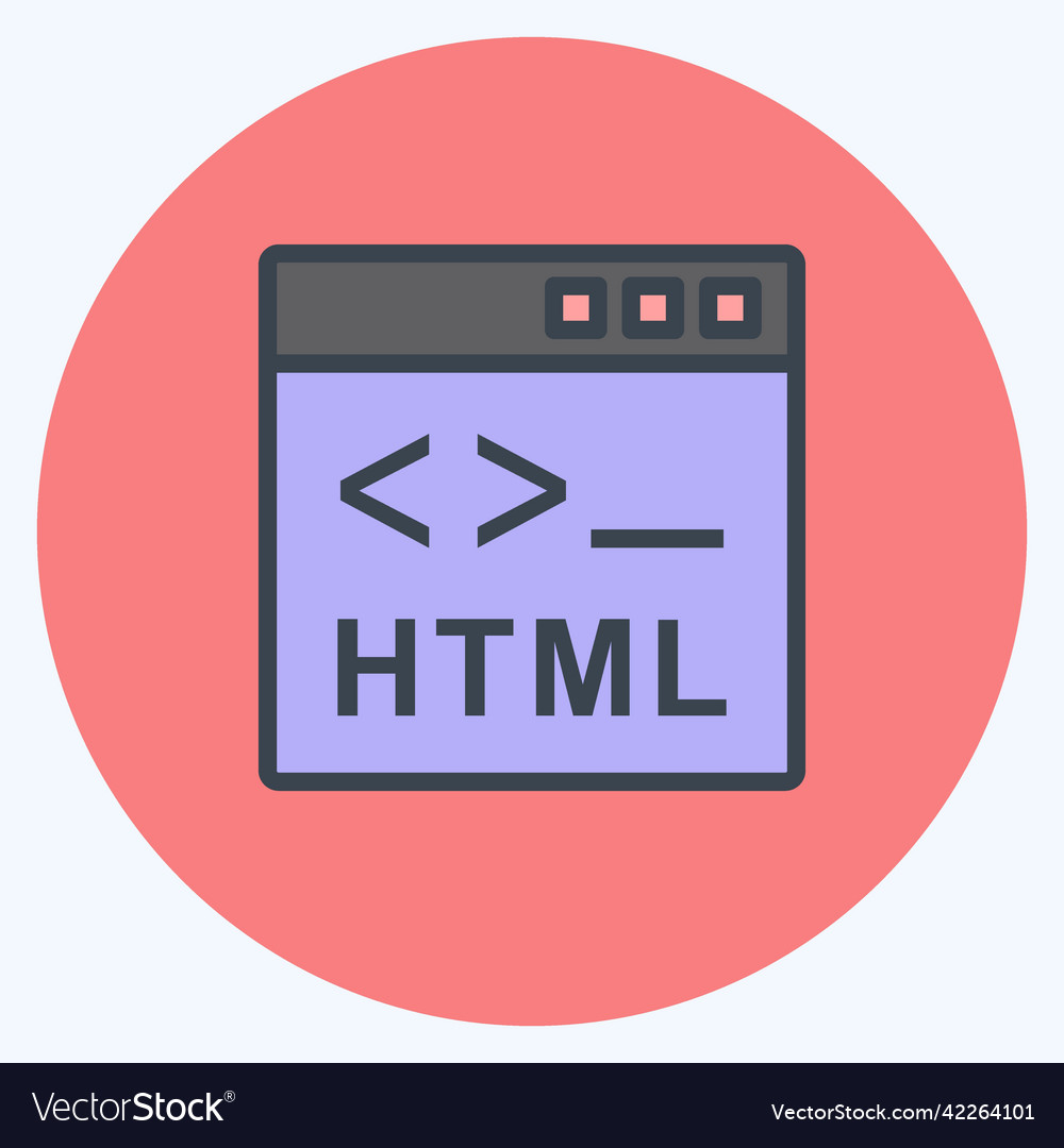 Icon html suitable for programming symbol color Vector Image