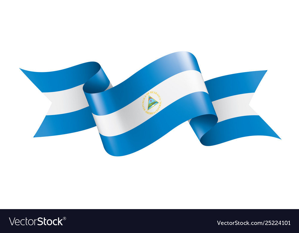 Nicaragua flag on a white Royalty Free Vector Image