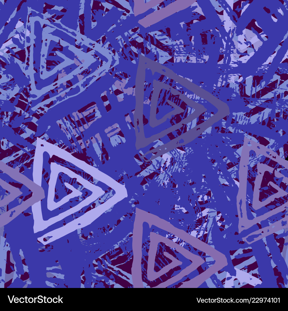 Seamless pattern with textured triangles Vector Image