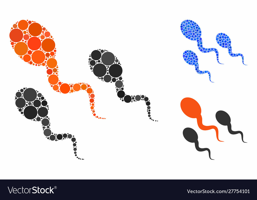 Sperm Mosaik Ikone rund Punkte