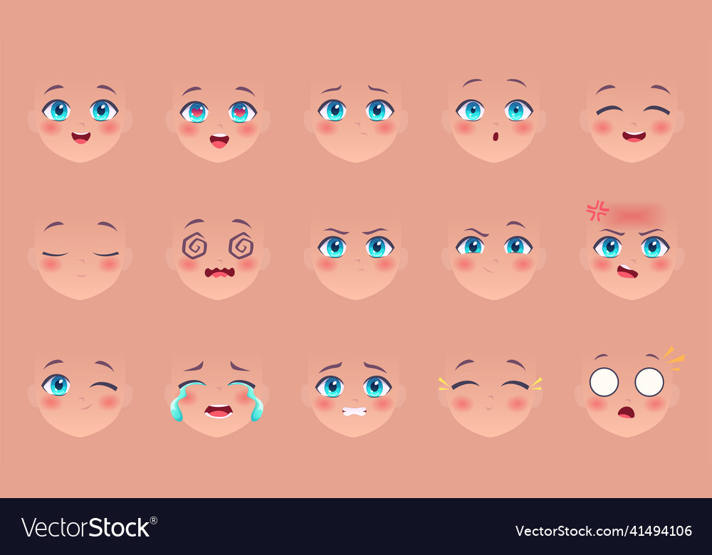 Premium Vector  Cute anime girls eyes. manga face expressions