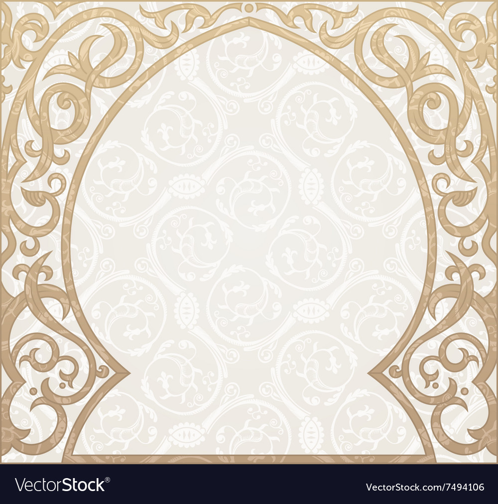 Arabic Greeting Background Arch Muslim Royalty Free Vector