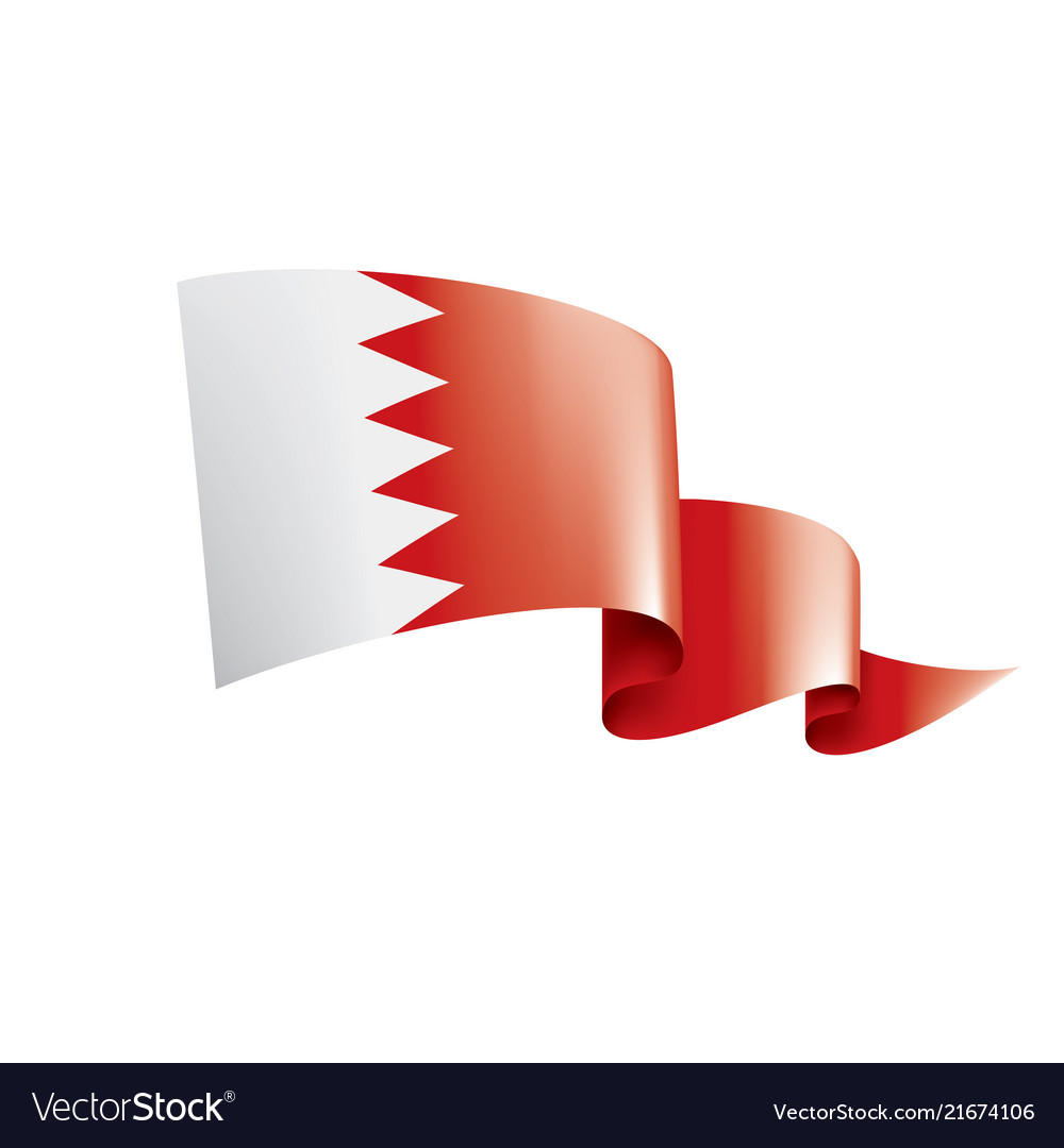 Bahrain flag on a white