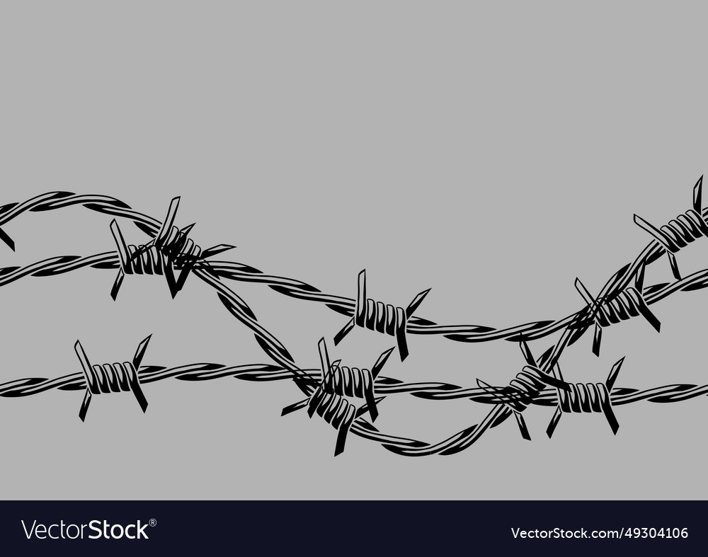 Barbed wire seamless pattern sharp barbwire