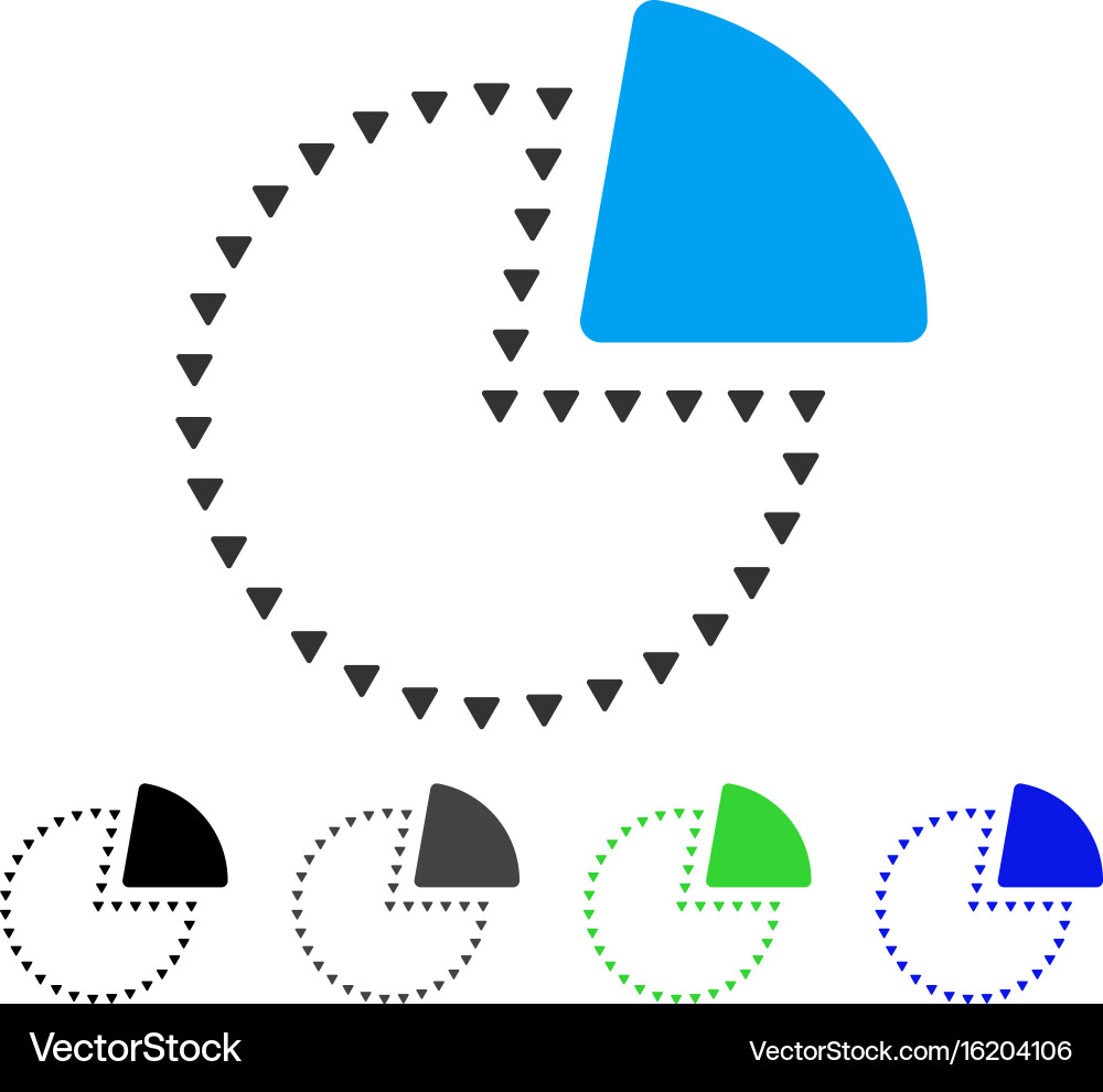 Dotted pie chart flat icon Royalty Free Vector Image