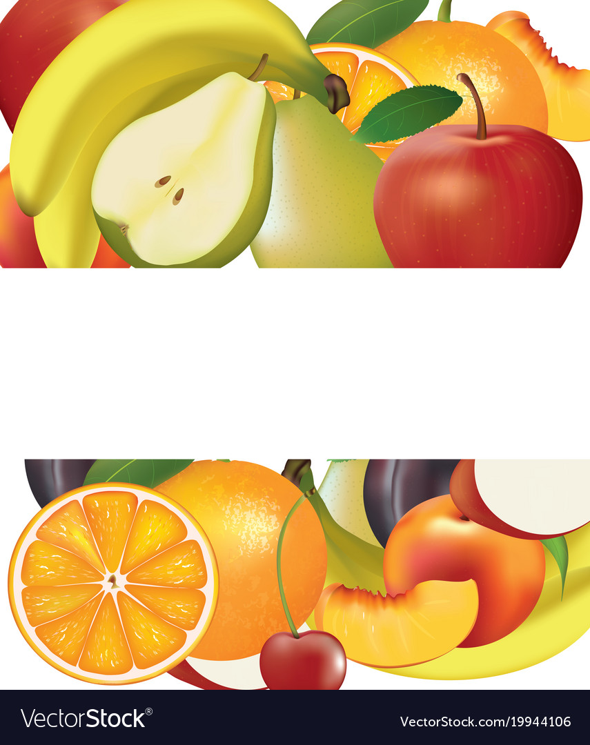 Fruits background with white banner