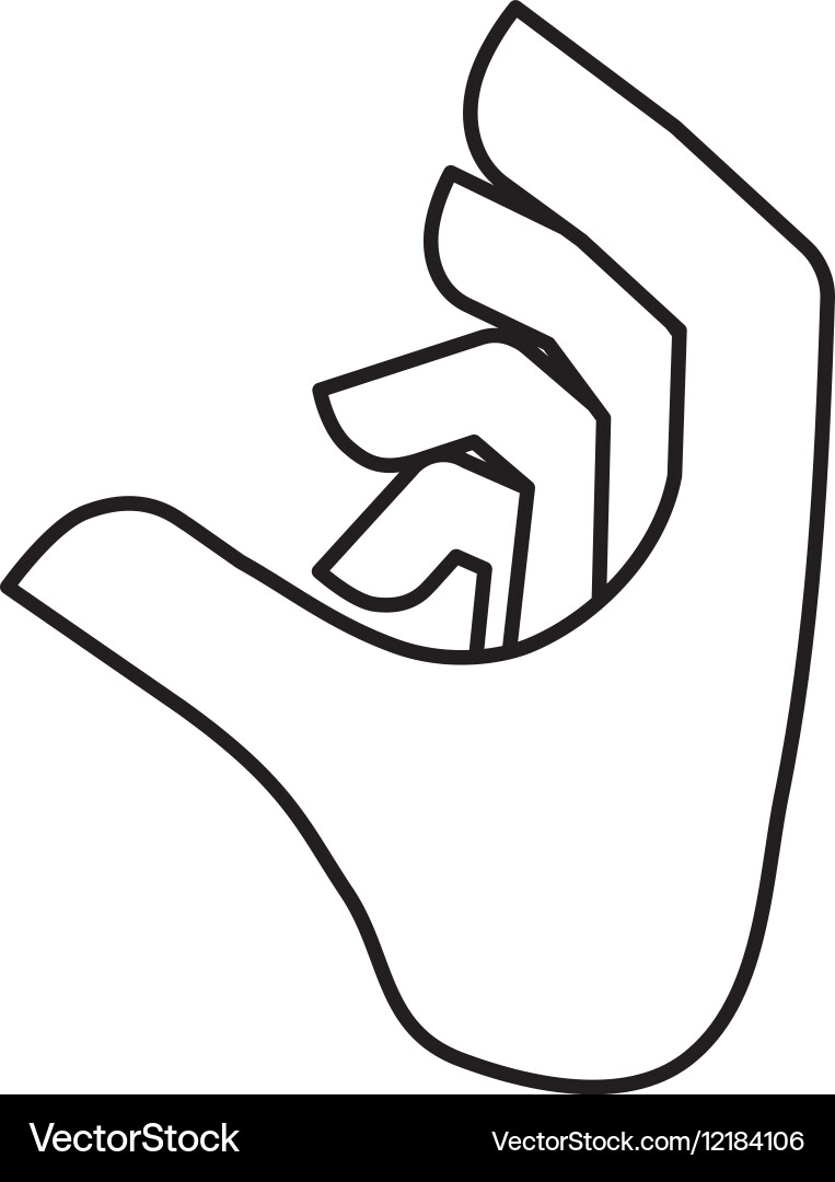 Hand holding something Royalty Free Vector Image