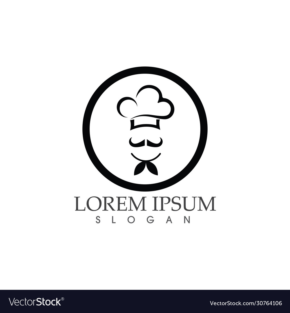 Hat chef food logo template image Royalty Free Vector Image