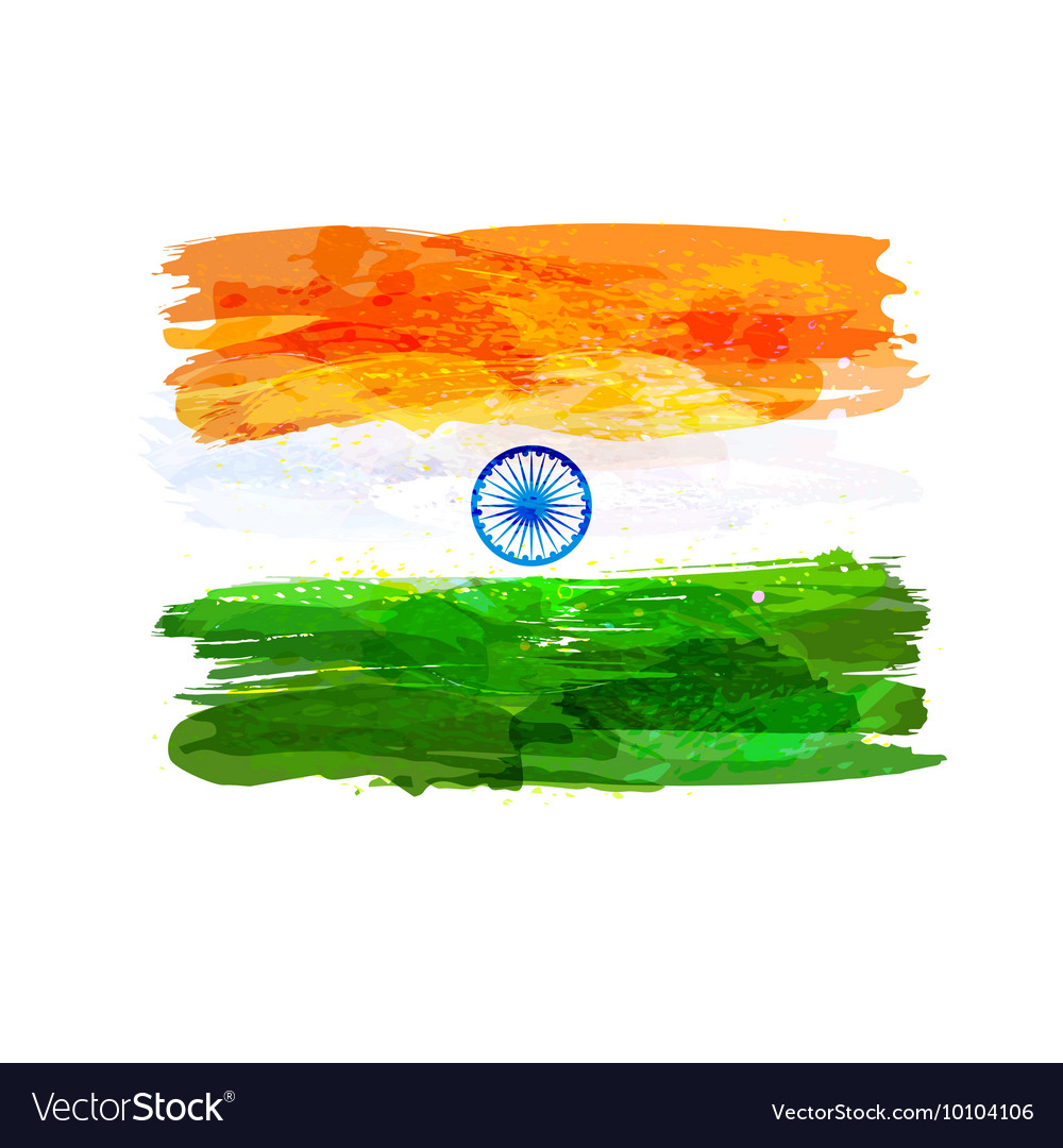 Indian watercolor flag