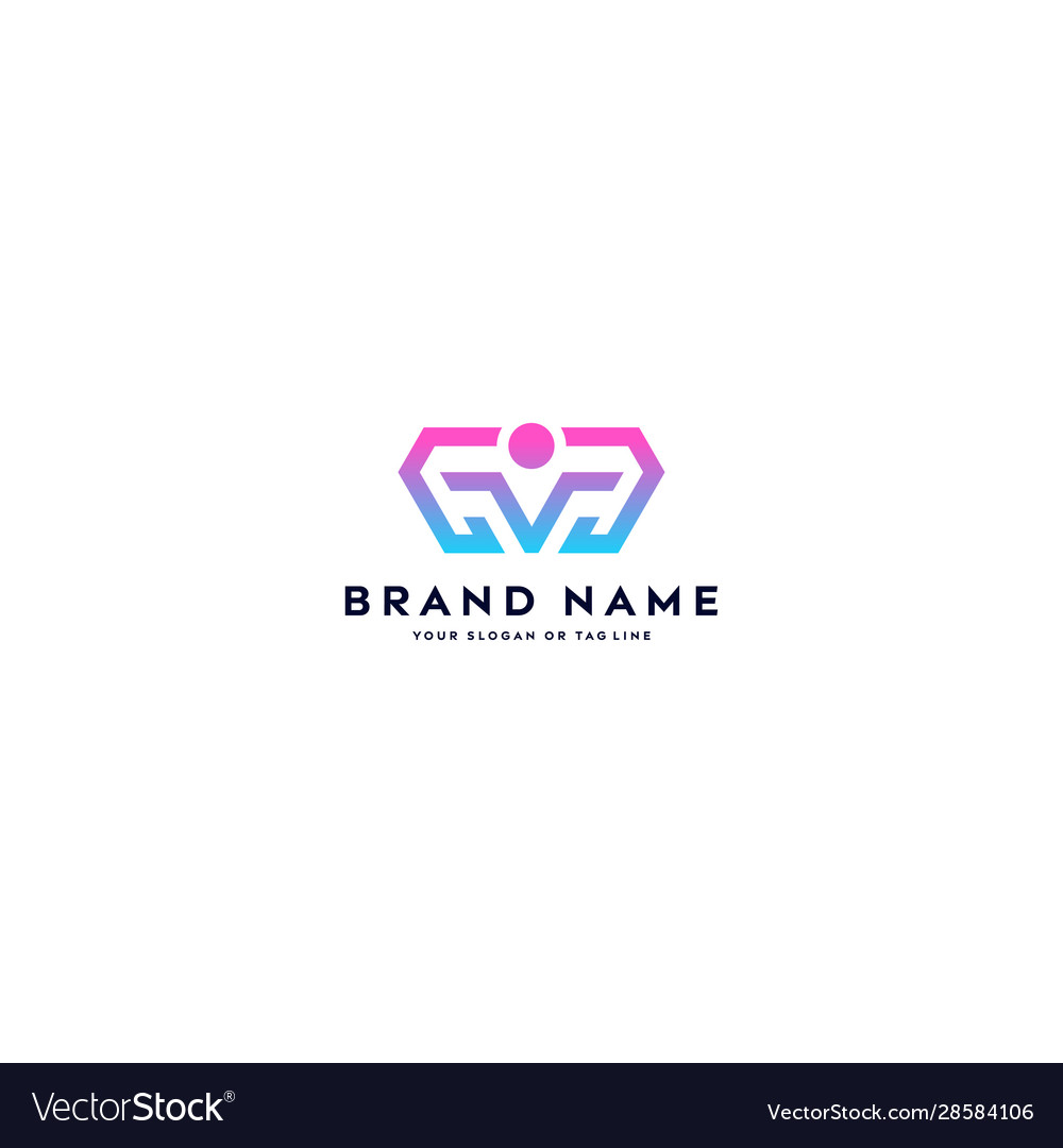 Letter logo m color gradient full