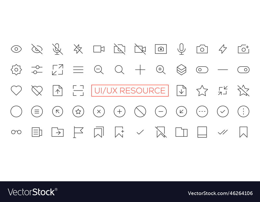 Minimalist and simple looking ui icons set Vector Image
