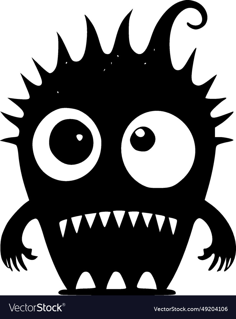 Monster - black and white isolated icon