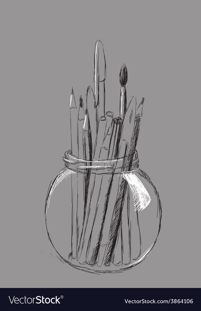 Pencils in jar