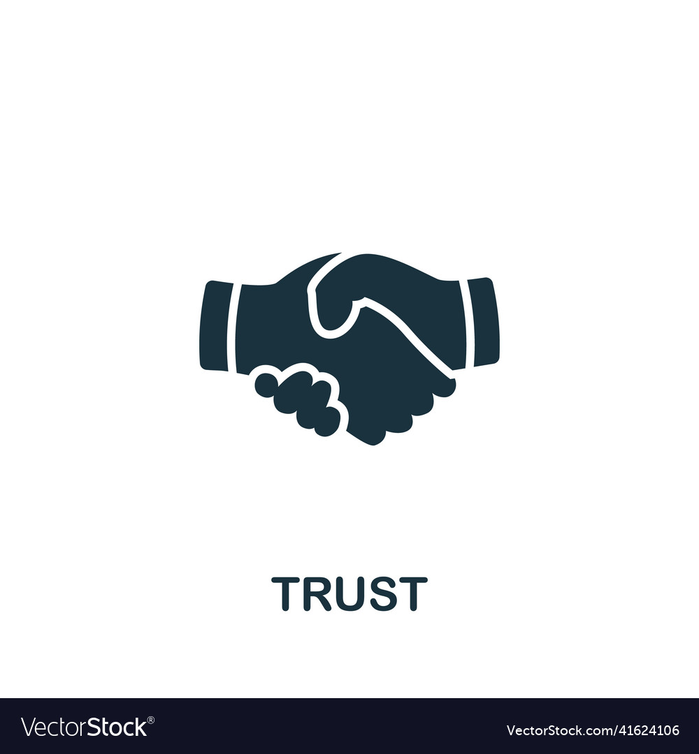 Trust icon monochrome simple icon for templates Vector Image