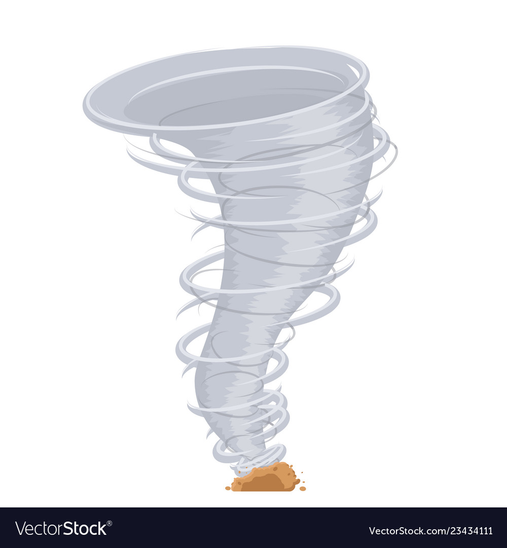 Cartoon climate threat tornado destructive wind Vector Image