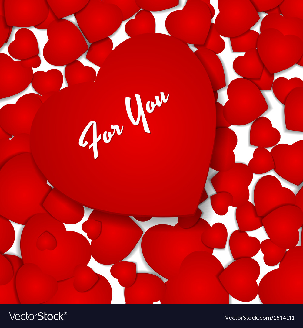 Festive background with red hearts Royalty Free Vector Image