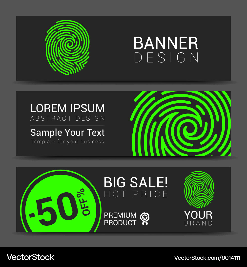 Id App Icon Fingerprint Banner Royalty Free Vector Image